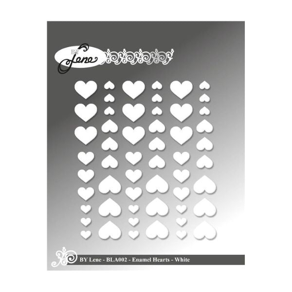 By Lene Enamel Hearts "White - 54pcs" BLA002