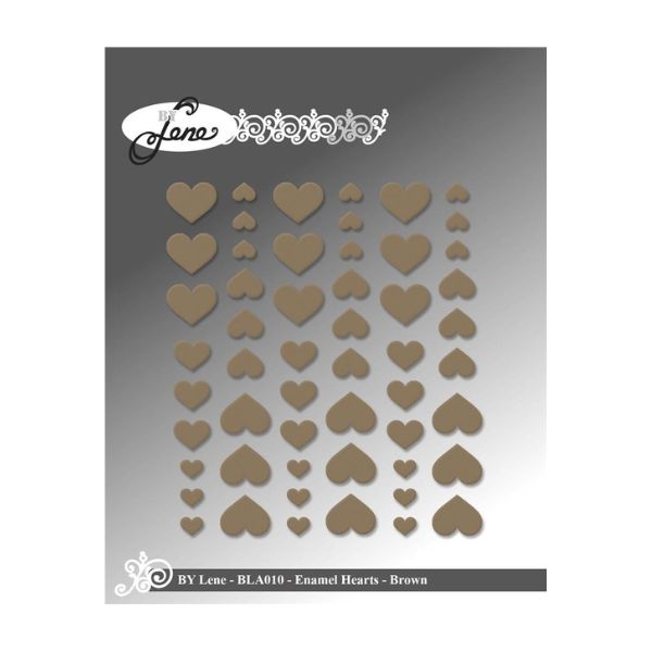 By Lene Enamel Hearts "Brown - 54pcs" BLA010