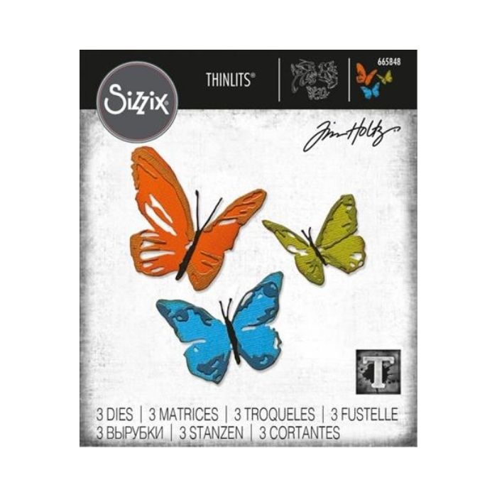 SIZZIX/TIM HOLTZ THINLITS DIE "Brushstroke Butterflies"