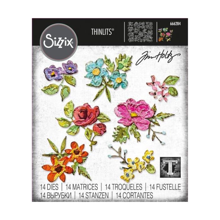 Sizzix/Tim Holtz Thinlits Die "Brushstroke Flowers Mini"