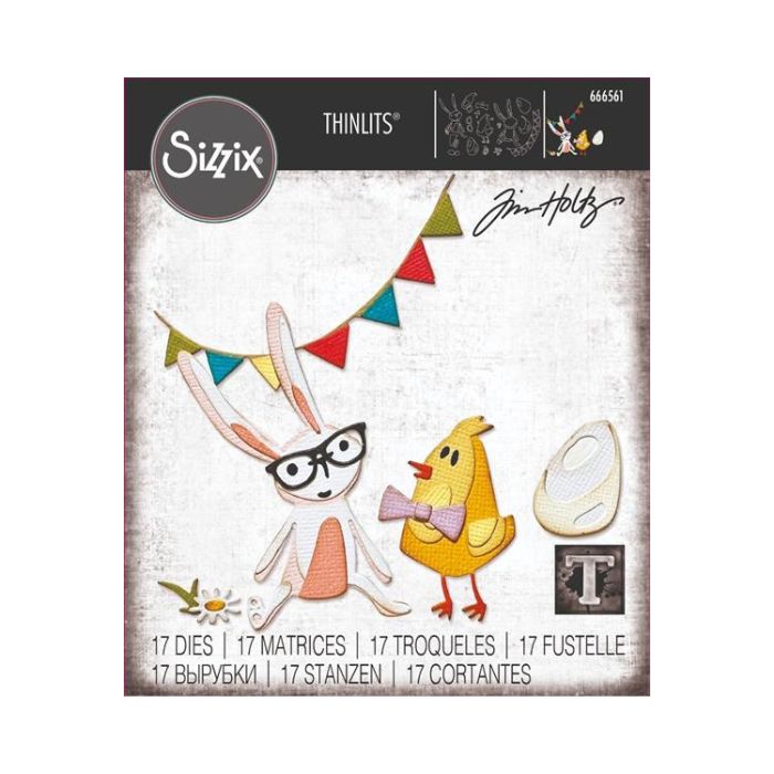 Sizzix/Tim Holtz Thinlits Die "Vault - Bunny + Chick"