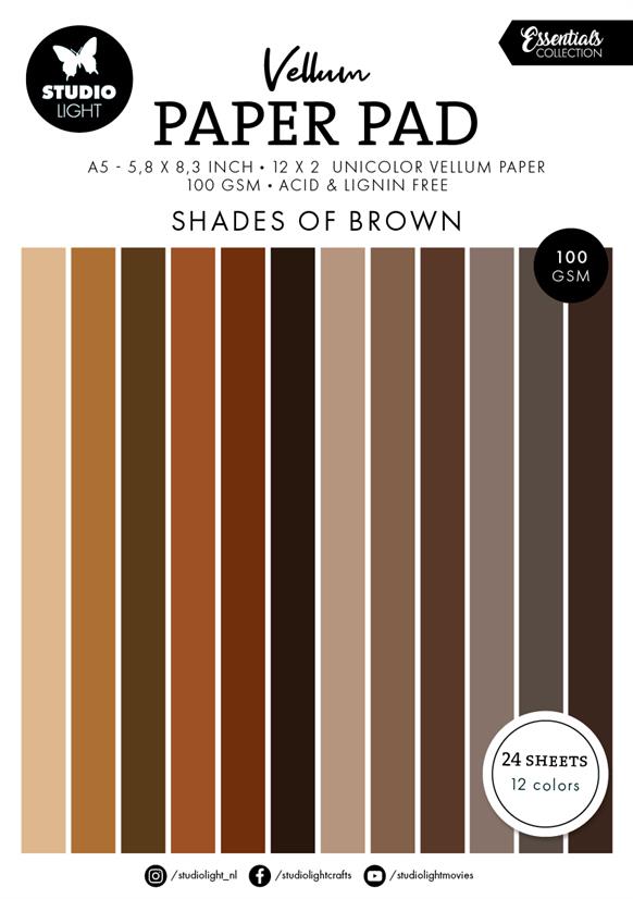 Studio Light Vellum paper pad "Shades of brown" SL-ES-VPP195