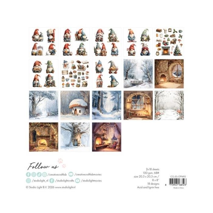 Studio Light Collage Paper Pad "James the gnome" CCL-ES-CPP495