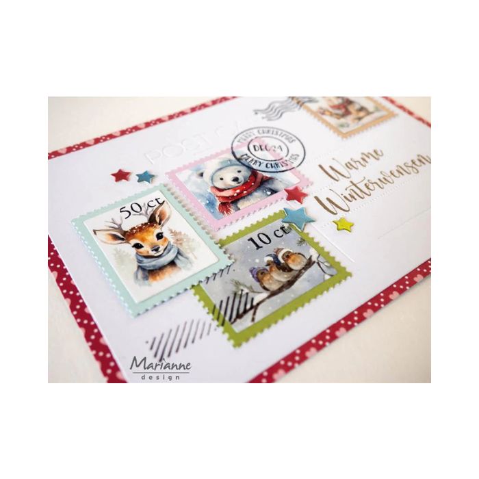 Marianne Design Clearstamp + Dies "Postage stamp set" CS1177
