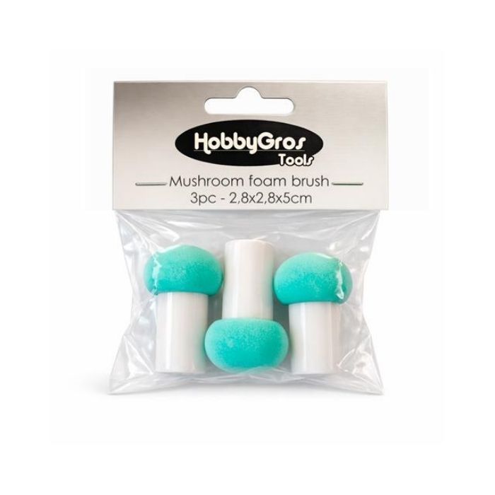HobbyGros Tools "Mushroom Foam Brushes - 3pc" HGT038