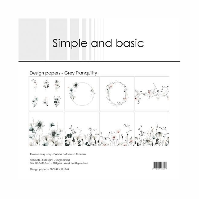 Simple and Basic Design Papers "Grey Tranquility" SBP742