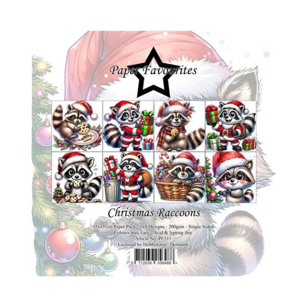 Paper Favourites Paper Pack "Christmas Raccoons"