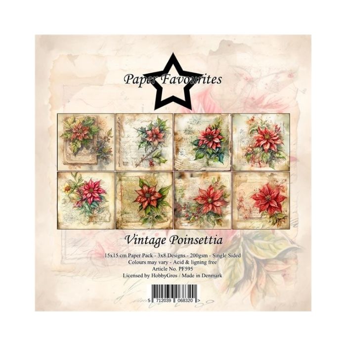 Paper Favourites Paper Pack "Vintage Poinsettia" PF595