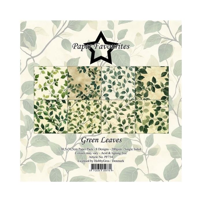 278734 Paper Favourites Paper Pack "Green Leaves" PF734