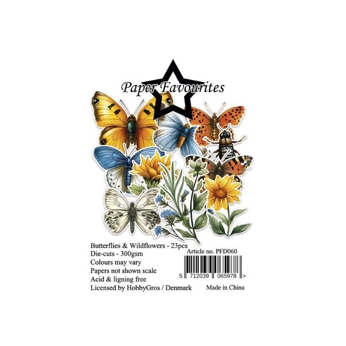 Paper Favourites Die-Cuts "Butterflies & Wildflowers" PFD060