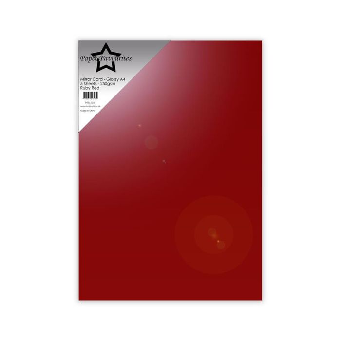 Paper Favourites Mirror Card Glossy "Ruby Red" PFSS106