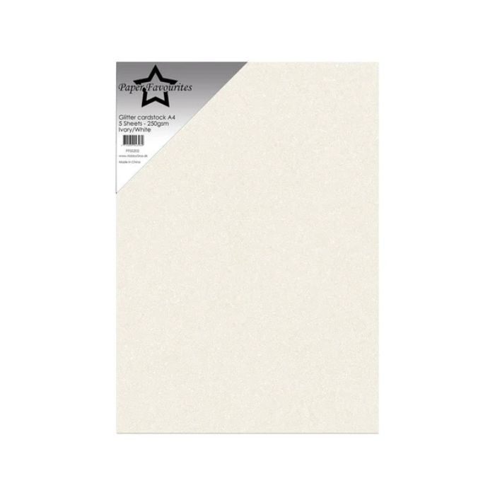 Paper Favourites Glitter Cardstock "Ivory/White" PFSS202