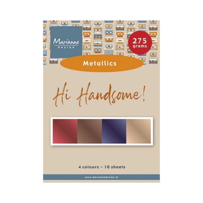 Marianne Design Paperpad "Hi Handsome! - metallics" PK9210
