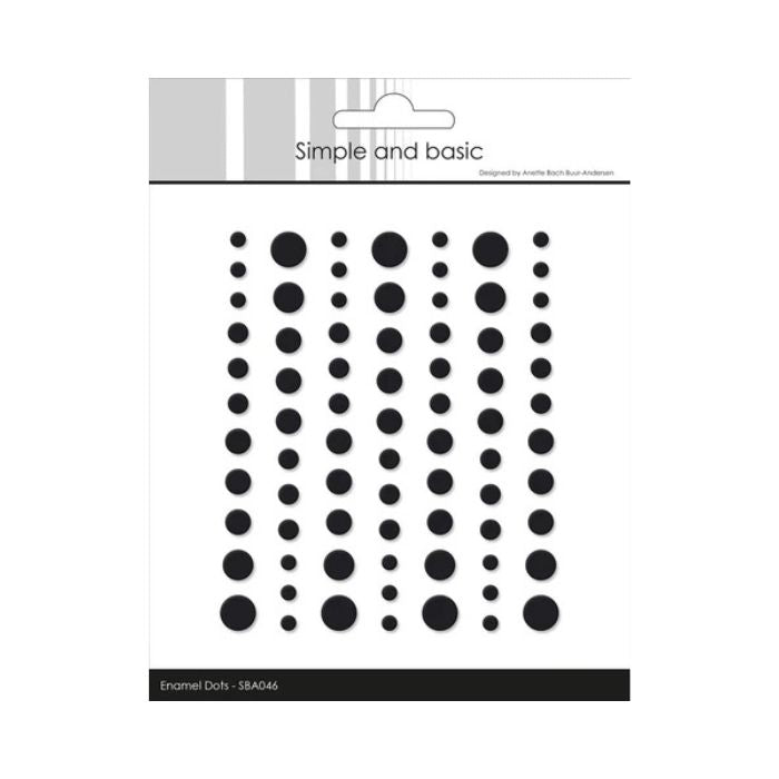 Simple and Basic Matte Enamel Dots "Black - (77 pcs)" SBA046