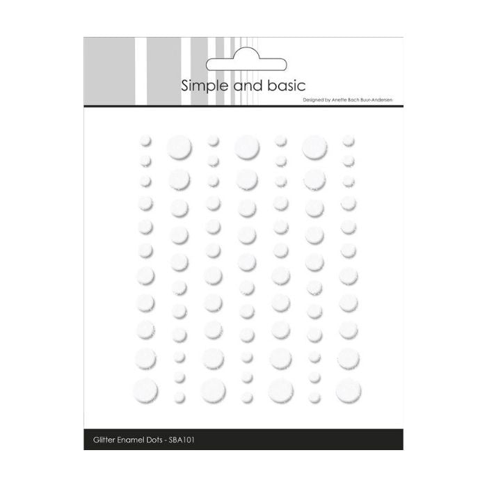 Simple and Basic Gliter Enamel Dots "Soft White - (77 pcs)" SBA101