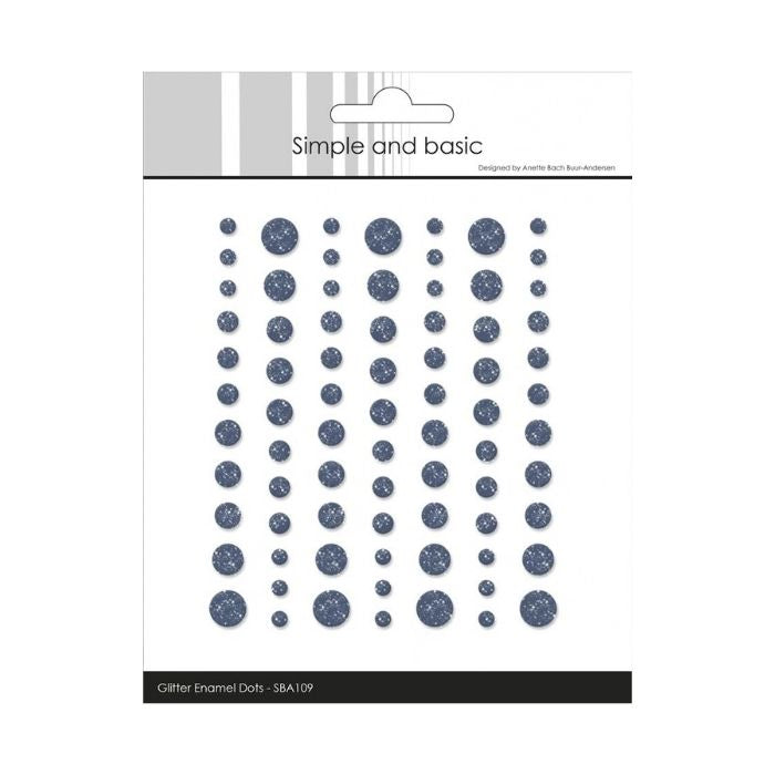 Simple and Basic Gliter Enamel Dots "Navy - (77 pcs)" SBA109