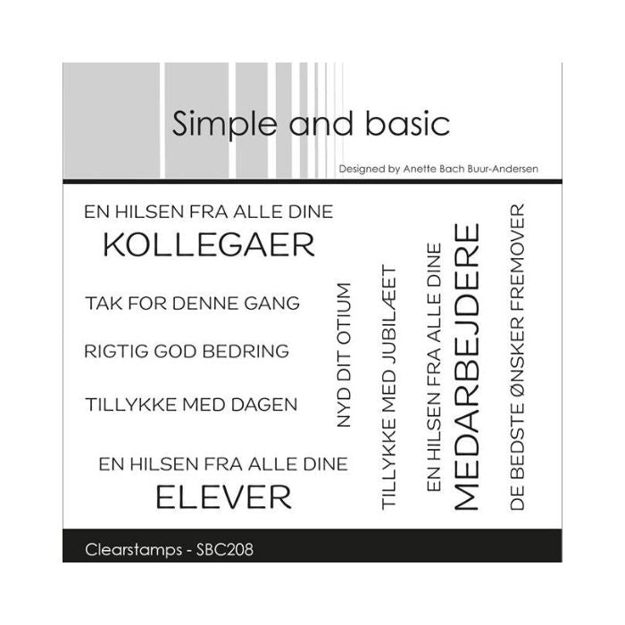 Simple and basic Clearstamp "En hilsen" SBC208