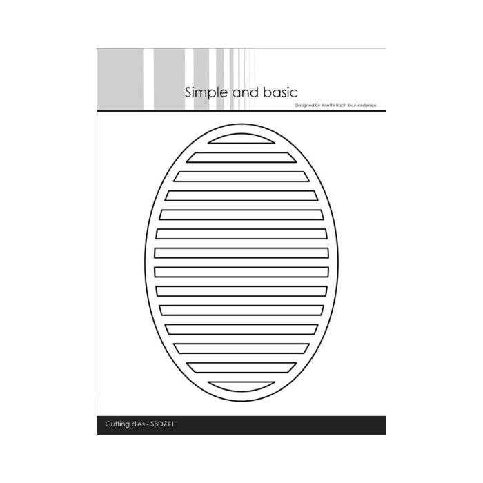 Simple and Basic dies "A6 Oval - Horizontal striped panel" SBD711