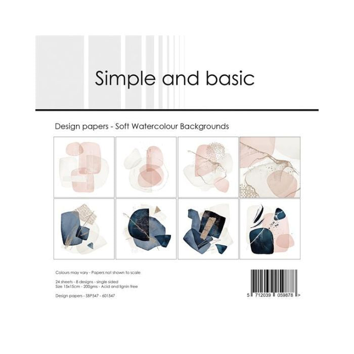 Simple and Basic Design Papers "Soft Watercolour Backgrounds" SBP547