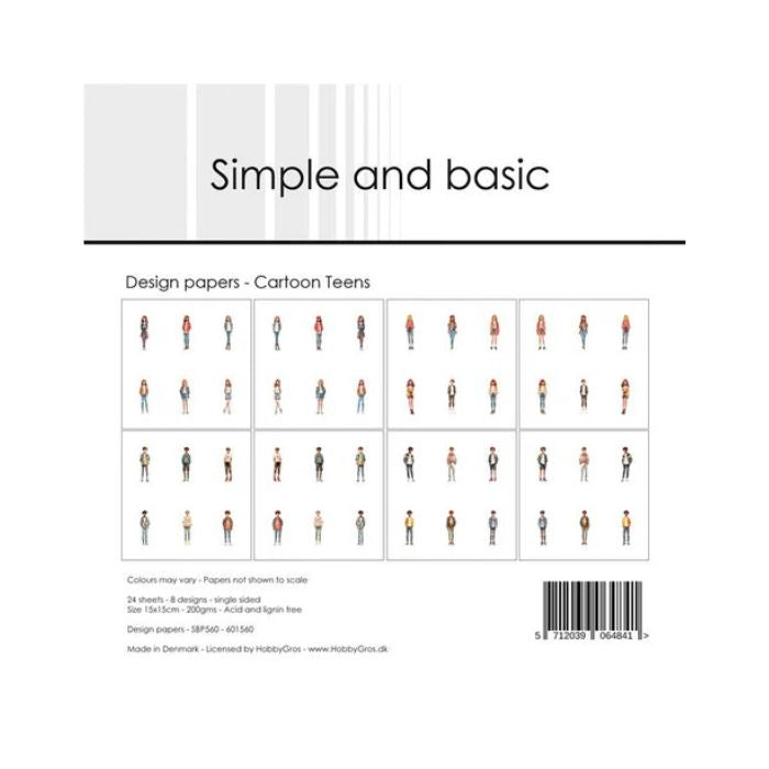 Simple and Basic Design Papers "Cartoon Teens" SBP560