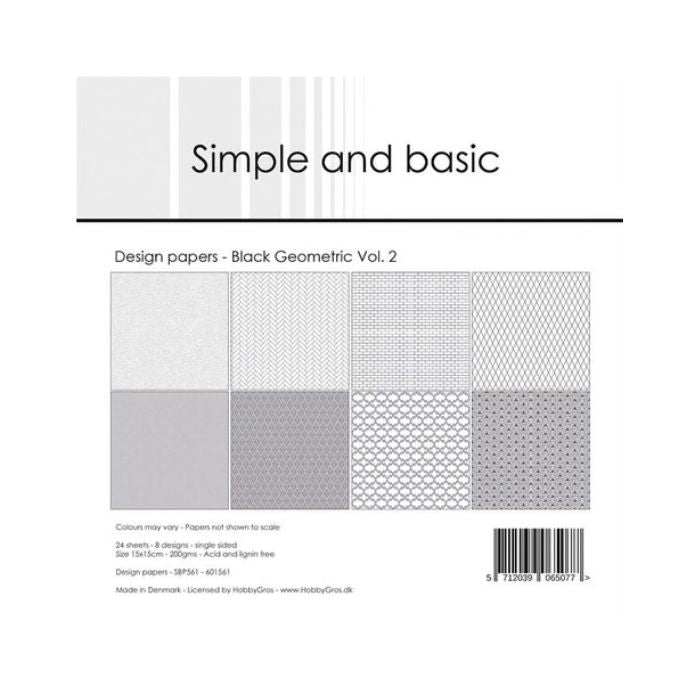 Simple and Basic Design Papers "Black Geometric Vol. 2" SBP561