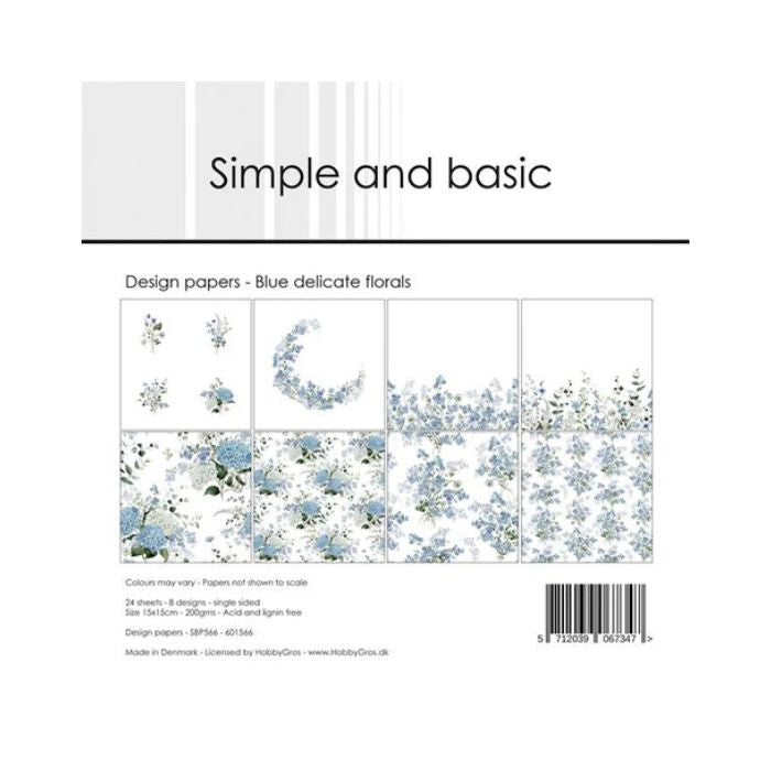 Simple and Basic Design Papers "Blue delicate florals" SBP566