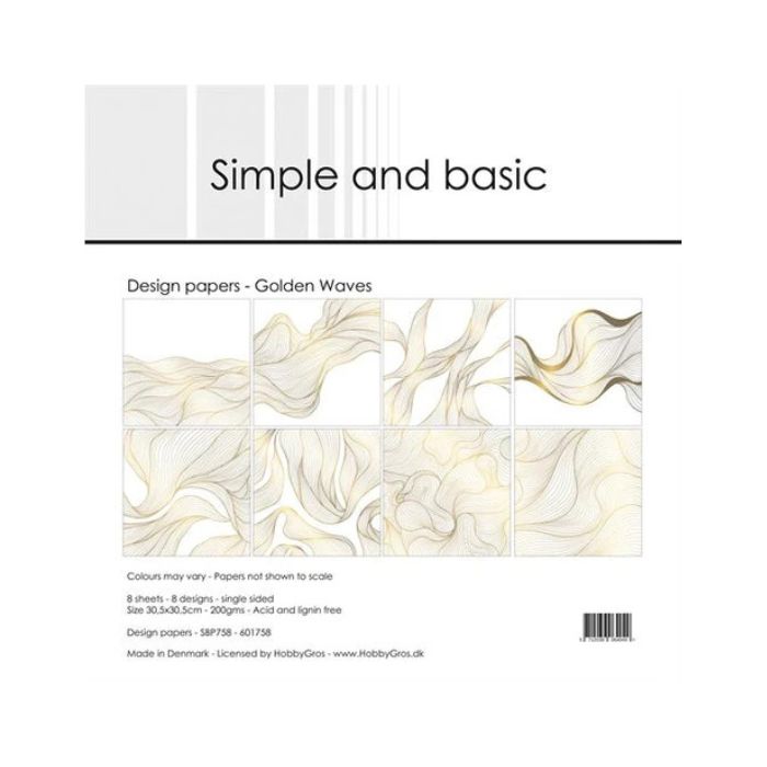 Simple and Basic Design Papers "Golden Waves" SBP758