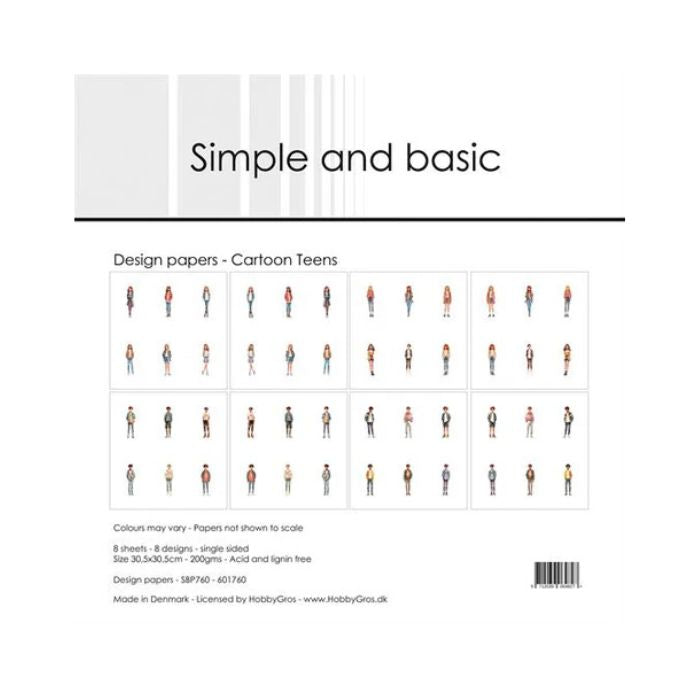 Simple and Basic Design Papers "Cartoon Teens" SBP760