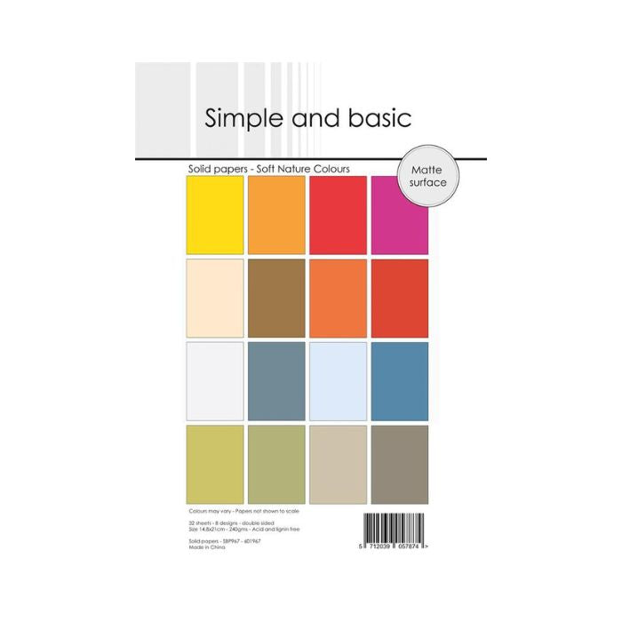 Simple and Basic Design Solid Papers "Soft Nature Colours" SBP967