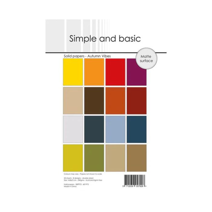 Simple and Basic Design Solid Papers "Autumn Vibes" SBP972