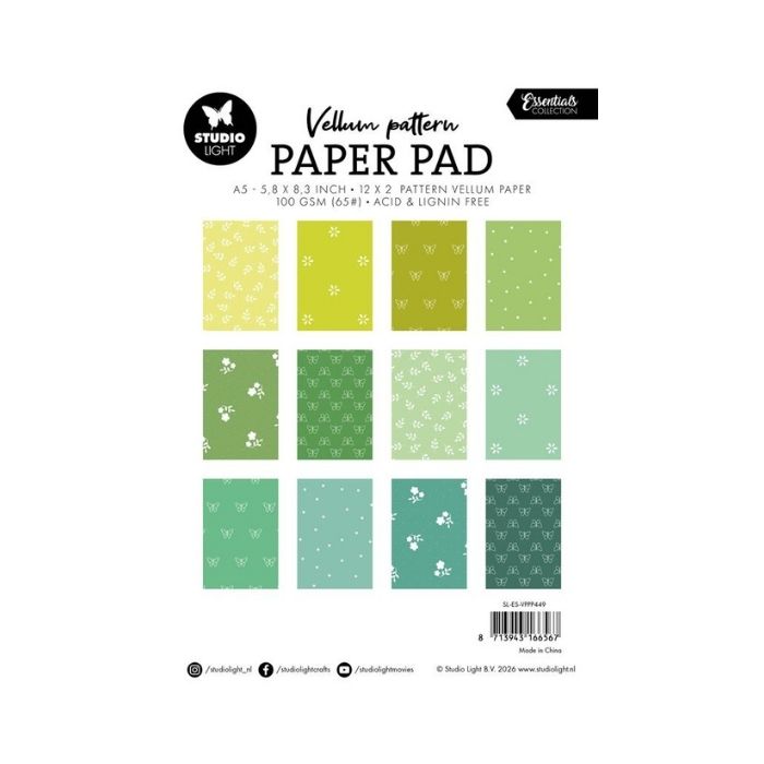 Studio Light Vellum paper pad "Spring Green" SL-ES-VPPP449