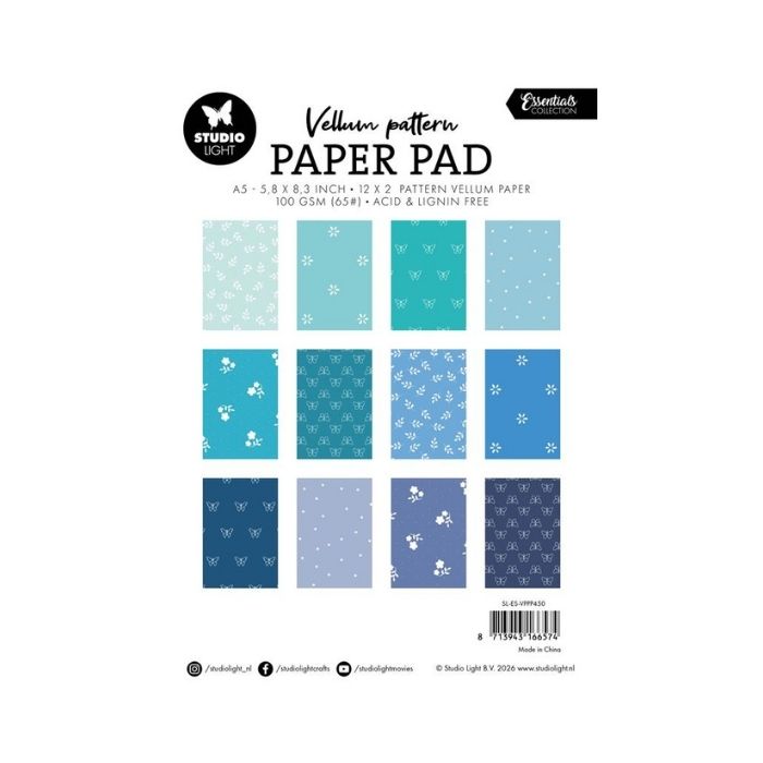 Studio Light Vellum paper pad "Spring Blue" SL-ES-VPPP450