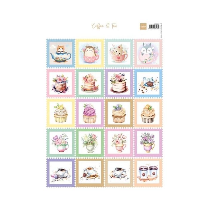 Marianne Design A4 Sheets "Stamps - Coffee & Tea" VK9647
