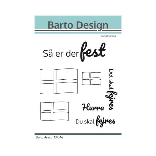 Barto Design Clearstamp "Danske tekster" og flag
