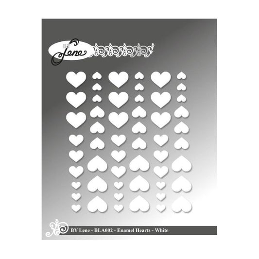 By Lene Enamel Hearts "White - 54pcs" BLA002