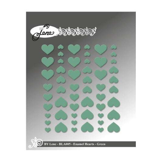 By Lene Enamel Hearts "Light Green - 54pcs" BLA005