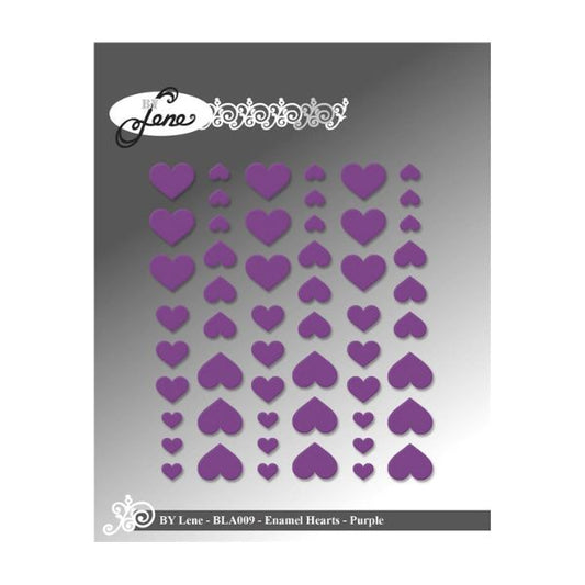 By Lene Enamel Hearts "Purple - 54pcs" BLA009