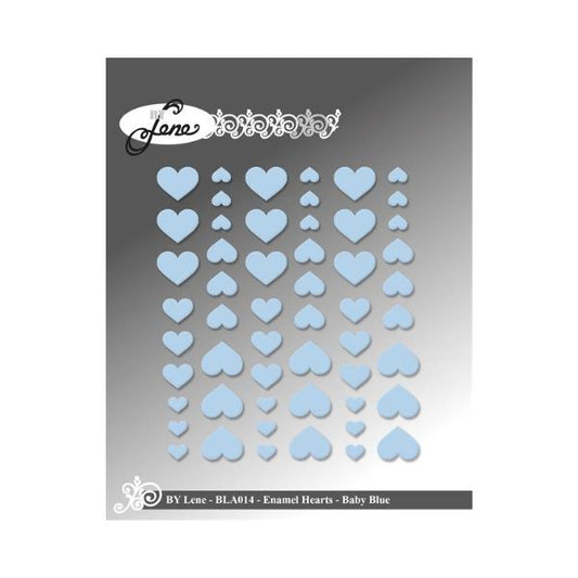 By Lene Enamel Hearts "Baby blue - 70pcs" BLA014