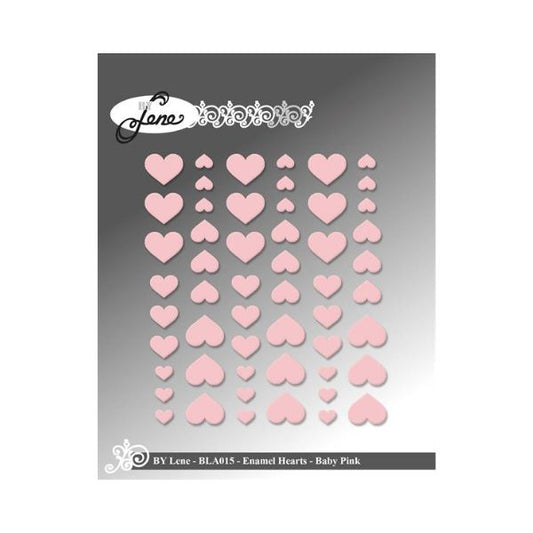 By Lene Enamel Hearts "Baby pink - 70pcs" BLA015