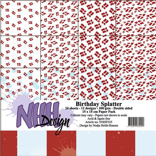 NHH Paperpad 15x15 cm "Birthday Splatter" NHHP325