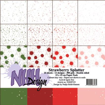 NHH Paperpad 15x15 cm "Strawberry Splatter" NHHP335