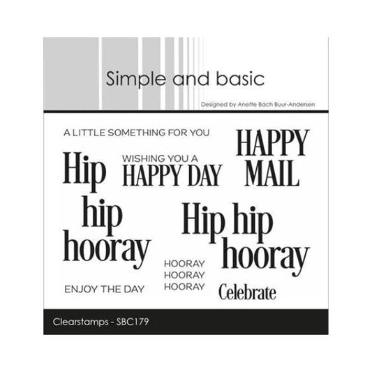 Simple and basic Clearstamp "Hip hip hooray" SBC179