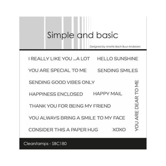 Simple and basic Clearstamp "You are special to me" SBC180