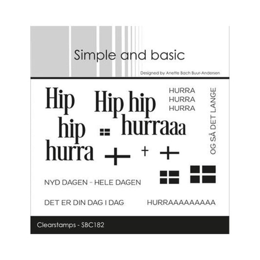 Simple and basic Clearstamp "Hip hip hurra" SBC182