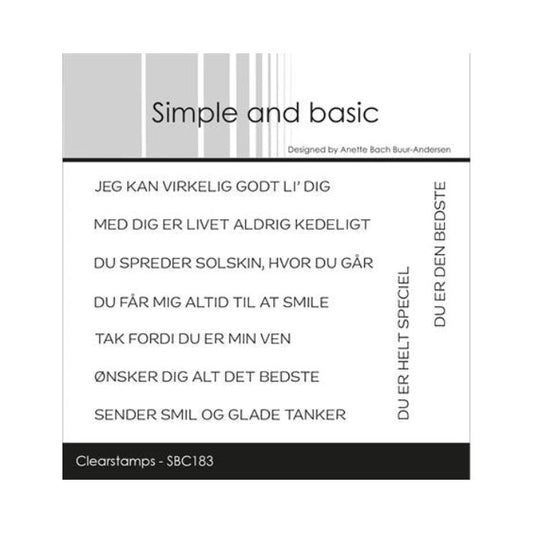Simple and basic Clearstamp "Du er helt speciel" SBC183