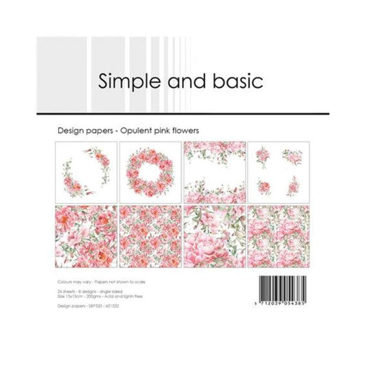Simple and Basic Design Papers "Opulent Pink Flowers" SBP532