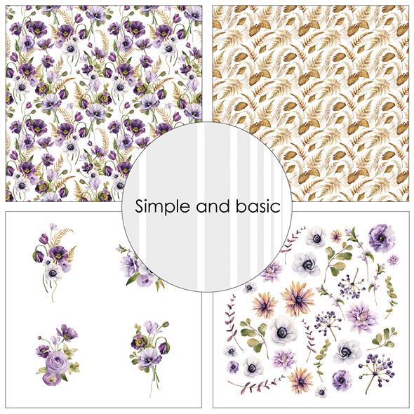 Simple and Basic Design Papers "Purple floral mood" SBP531