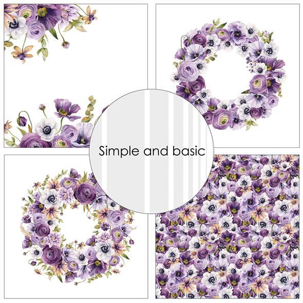 Simple and Basic Design Papers "Purple floral mood" SBP531