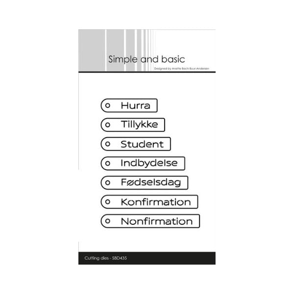 Simple and Basic die "Danish tag texts" SBD435