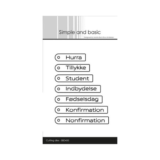 Simple and Basic die "Danish tag texts" SBD435